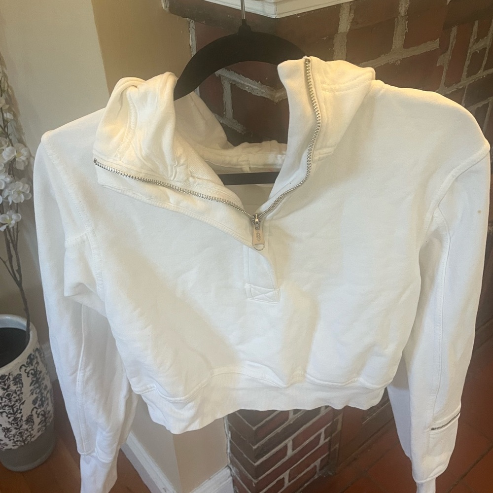 FP Movement by Free People White Half-Zip Hoodie